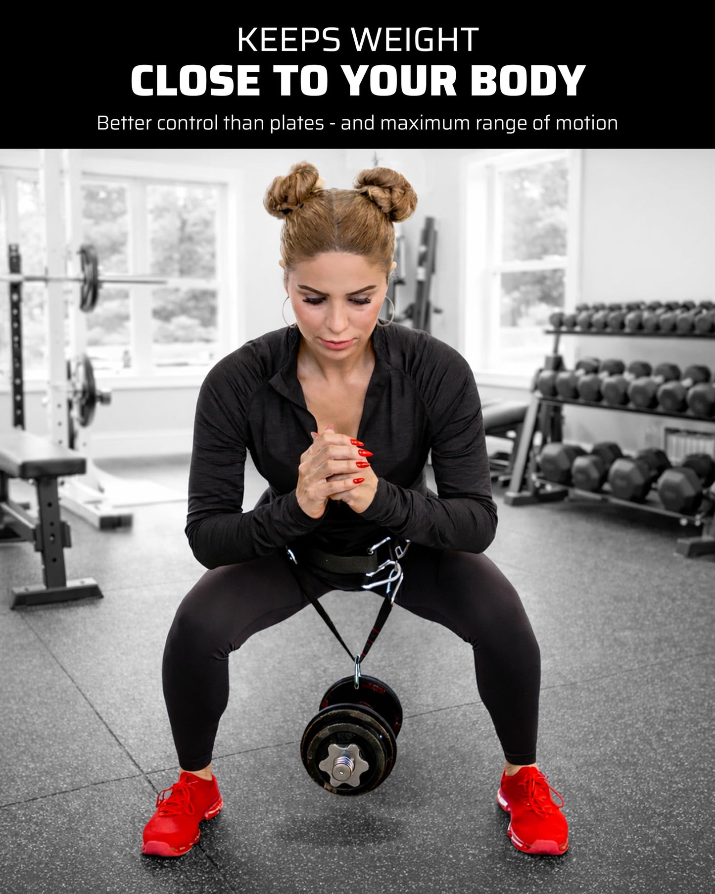 THEFITGUY Dumbbell & Barbell Loading Straps | Attachment Straps for Dips, Pullups, Squats | Ultra Strong, Heavy Duty & Secured | Attach any Dumbbell & Barbell to any Dip Belt | 8” & 6” Straps Included