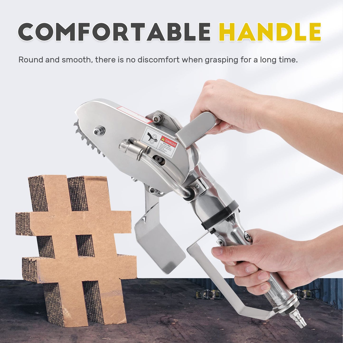 GOLDENWALL Pneumatic Waste Stripper Pneumatic Cardboard Carton Box Stripping Machine Paper Edge Cutter Trimming Tool (double claw chain)