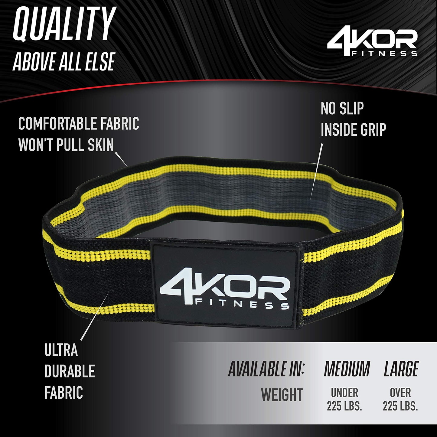 4KOR Resistance Fit Bands - Set of 3 | Tone & Lift Glutes, Arms & Legs - Exercise Band for Strength Training, Yoga, Stretching, Barre or Pilates Workout - 3 Levels of Comfortable Resistance