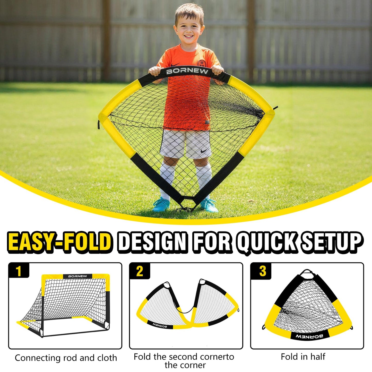 Kid Soccer Goal and Soccer Ball Targets Set - Backyard & Indoor Soccer Goal for Kids, 4X3 ft Portable Pop Up Soccer Net with Soccer Targets, Cones, Soccer Training Equipment for Ages 3-16 Year Gift