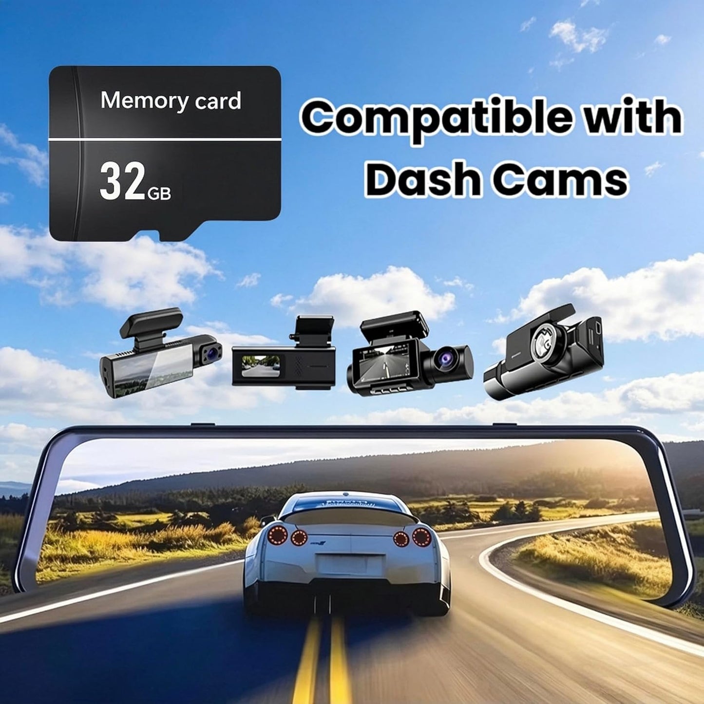 QUORVIXIA 32GB Memory Card, High Speed Data Transfer, for Security Cameras, Dash Cam, Phones, Gaming & Recording