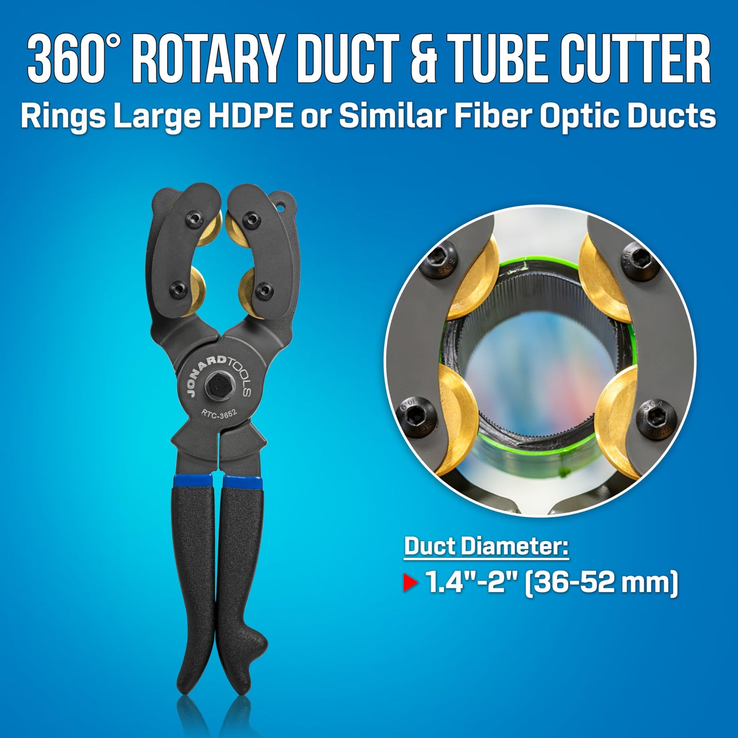 Jonard Tools RTC-3652 Rotary Duct & Tube Cutter, 36-52 mm