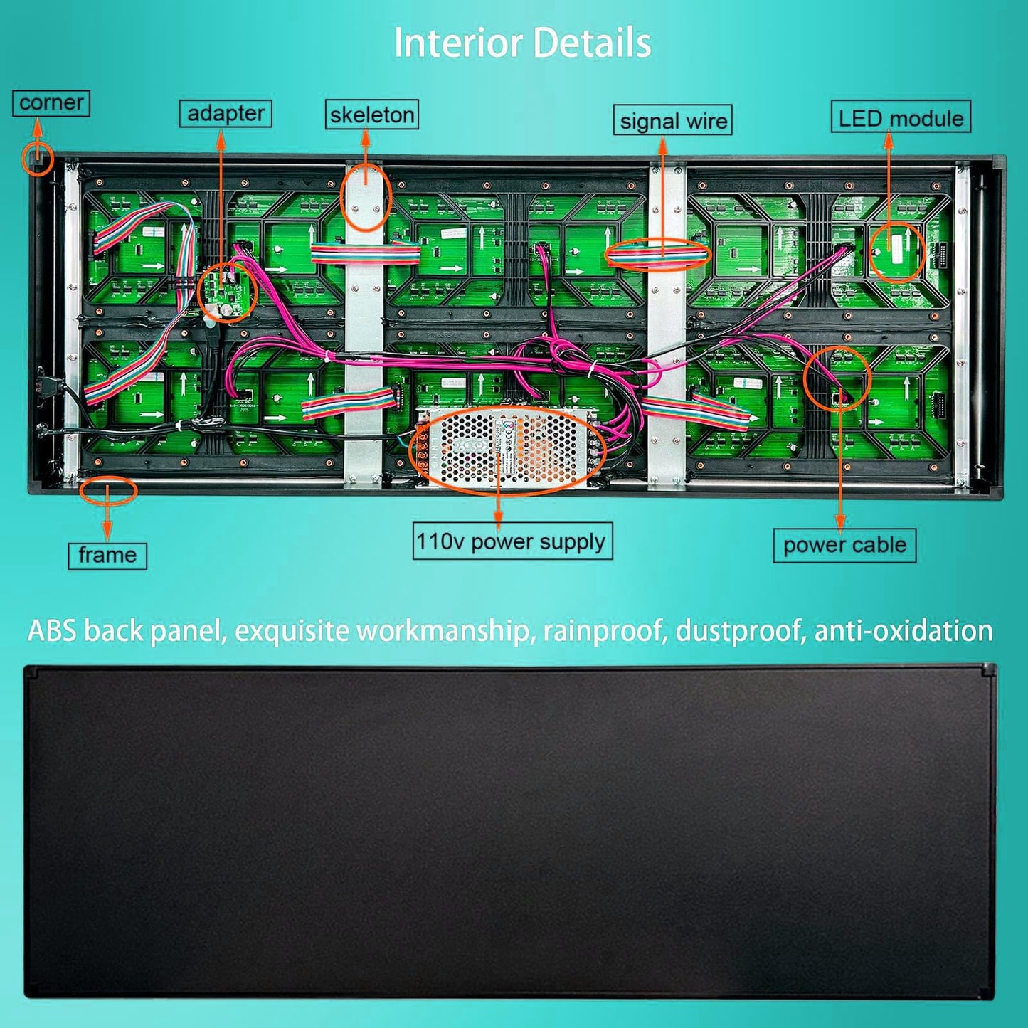 P10 Programmable Outdoor LED Sign, 39x14 Inch WiFi Controlled Full Color Digital Display Board, High Brightness Waterproof Scrolling Message Electronic Display for Commercial Business Advertising