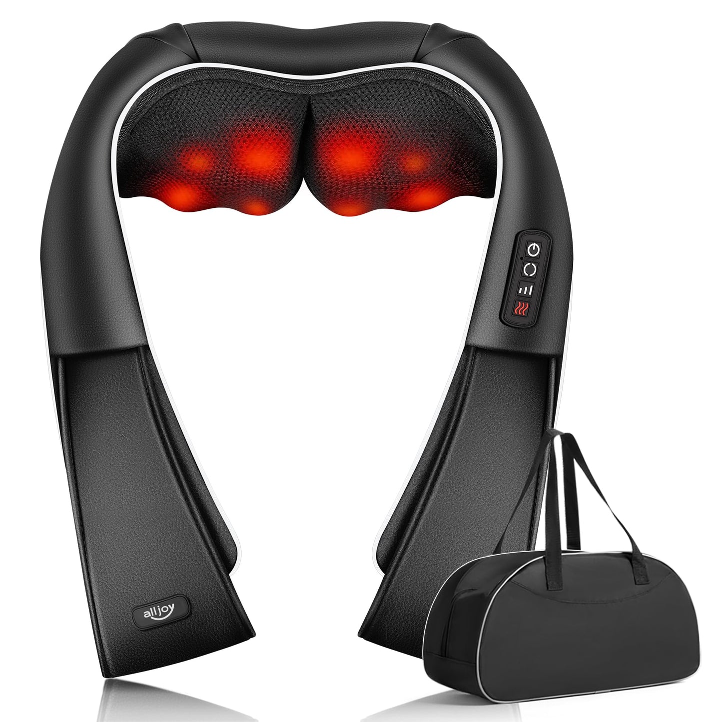 ALLJOY Neck Massager for Pain Relief Deep Tissue with Heat, HSA 3D Kneading Shiatsu Neck and Back Massager for Shoulder Full Body Home Office Car Use, Gift for Dad Men Mom Women FSA