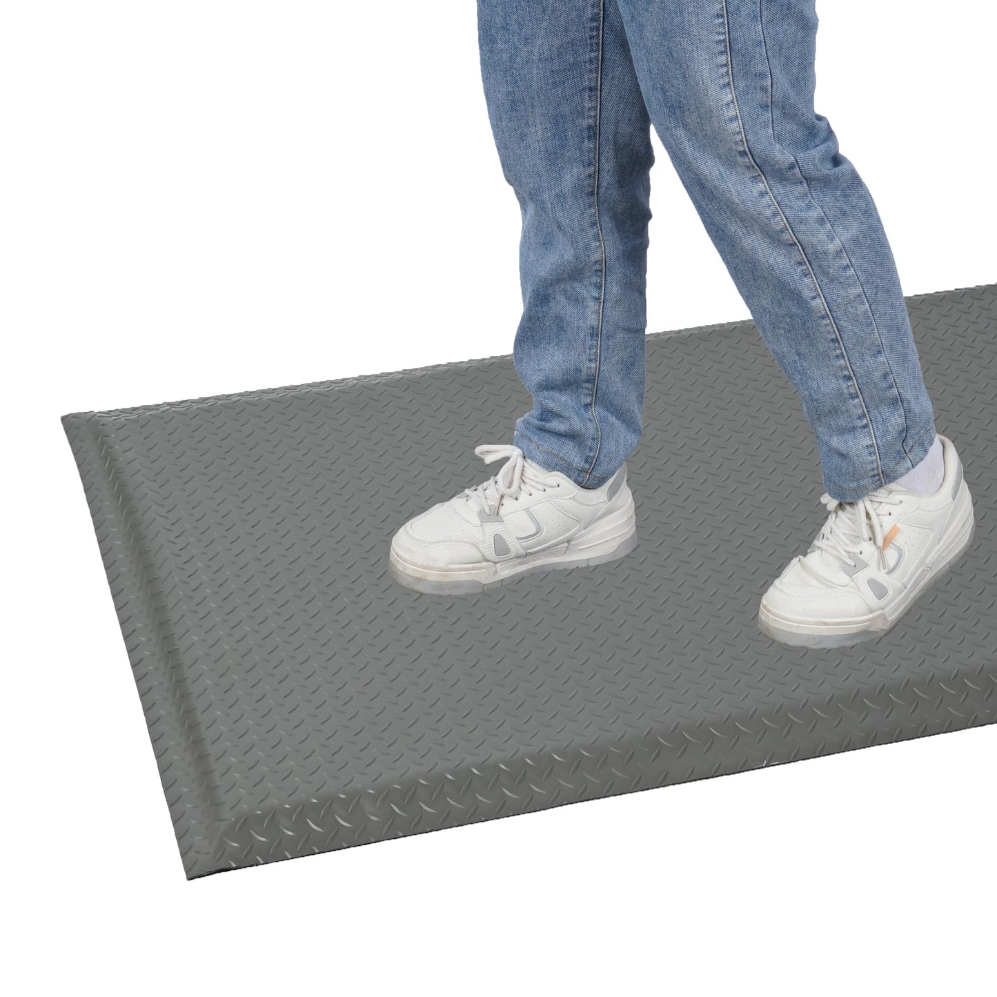 ISXACFF Anti Fatigue Mats Industrial 3' x 6' 15/16" Thick Ergonomic Standing Mat Commercial Kitchen Mat Heavy Duty Diamond Plate Shop Floor Mats Helps Relieve Back and Leg Soreness, Grey