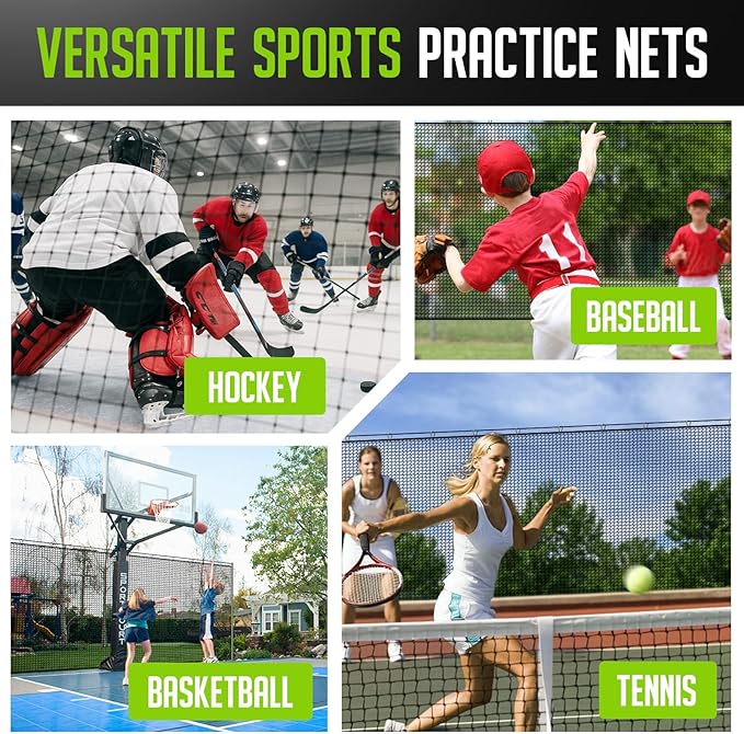 Golf Net, 10x20ft Golf Practice Net with Carry Bag, Double Finished Seam, Durable and Portable, Hitting Net for Backyard, Multiple Sports Net Barrier Net Indoor Outdoor Use