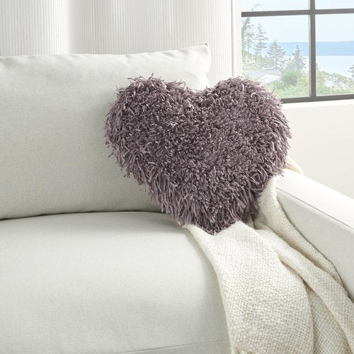 Mina Victory Shag Indoor Lavender 18" x 18" Throw Pillow
