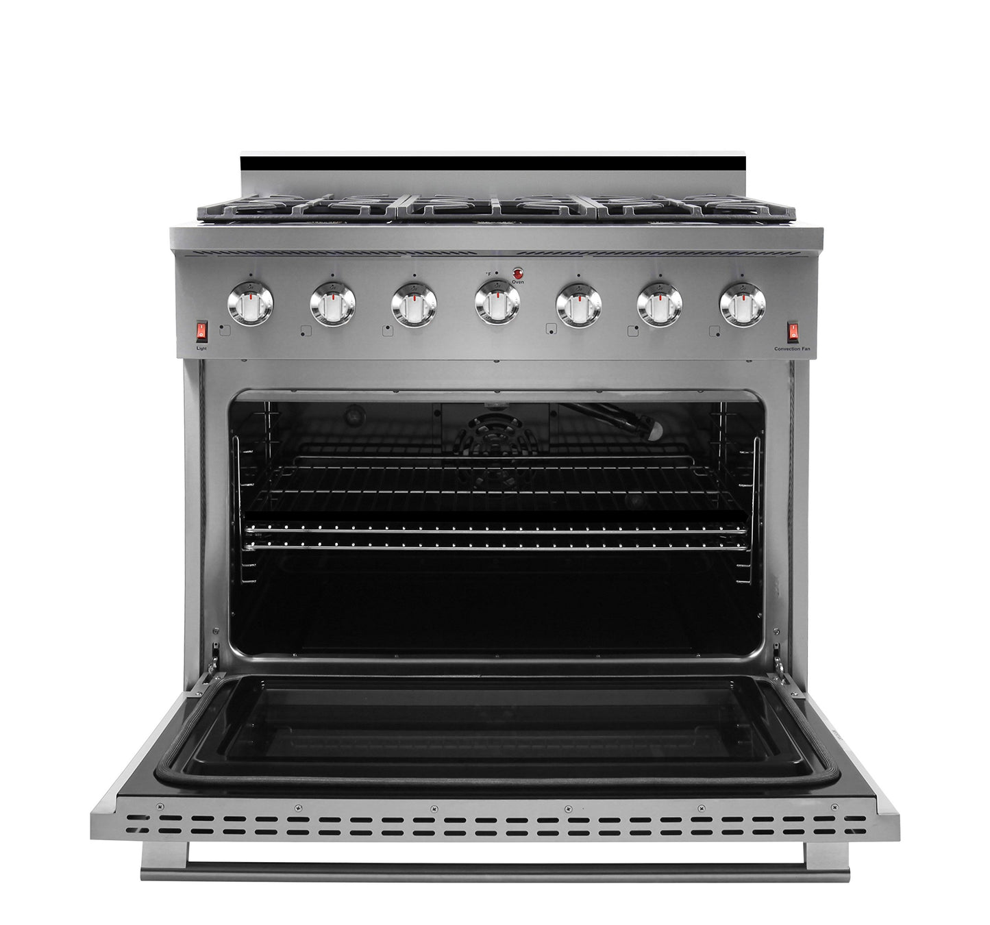 NXR SC3611 36" 5.5 cu.ft. Pro-Style Natural Gas Range with Convection Oven, Stainless Steel