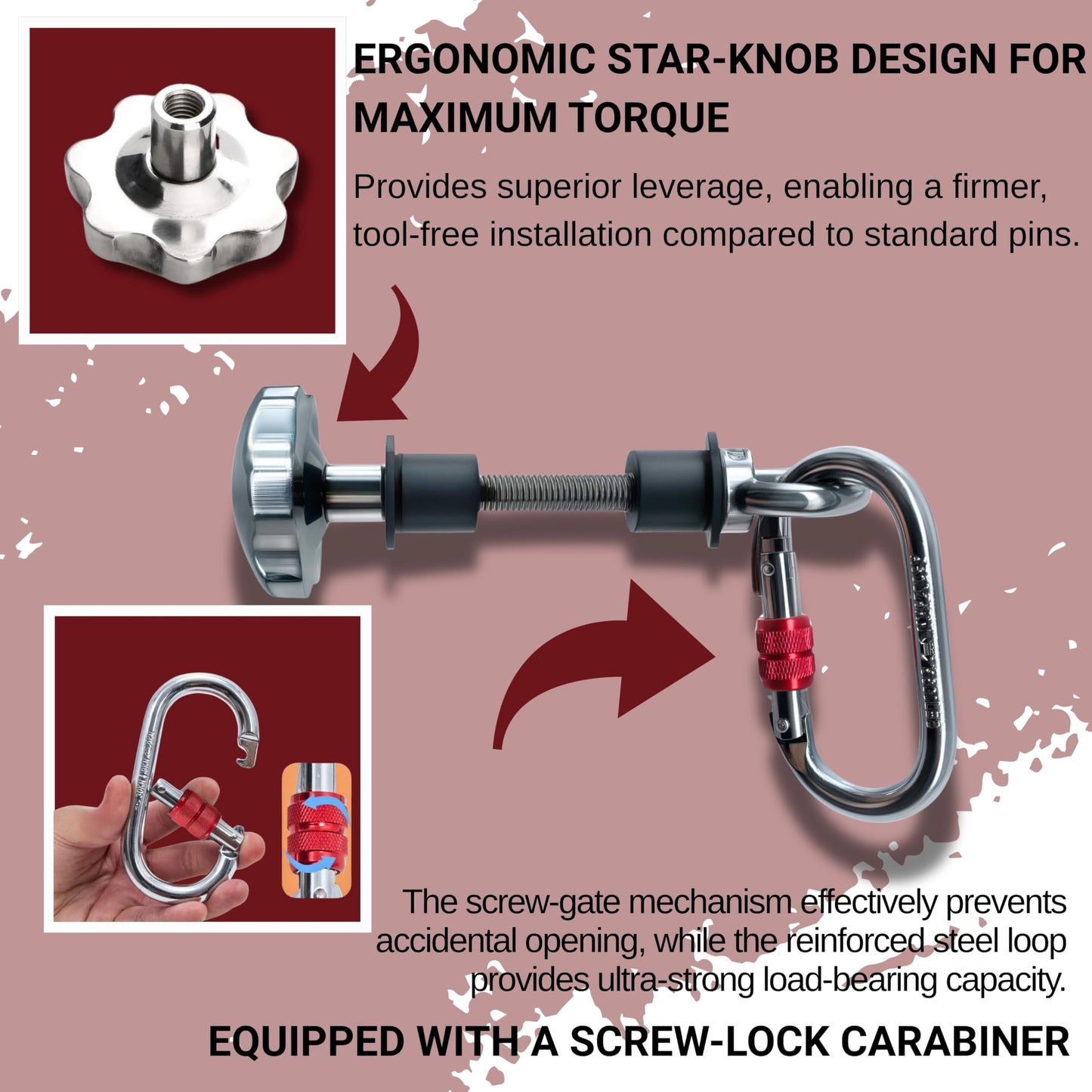 GUEMORVE Stainless Steel Power Rack Attachments (2PCS), Universal Fit 2x2 & 3x3 Frames with 1/2" & 1" Holes, Stable Squat Rack Accessories for Strength Training (Stainless Steel Finish)