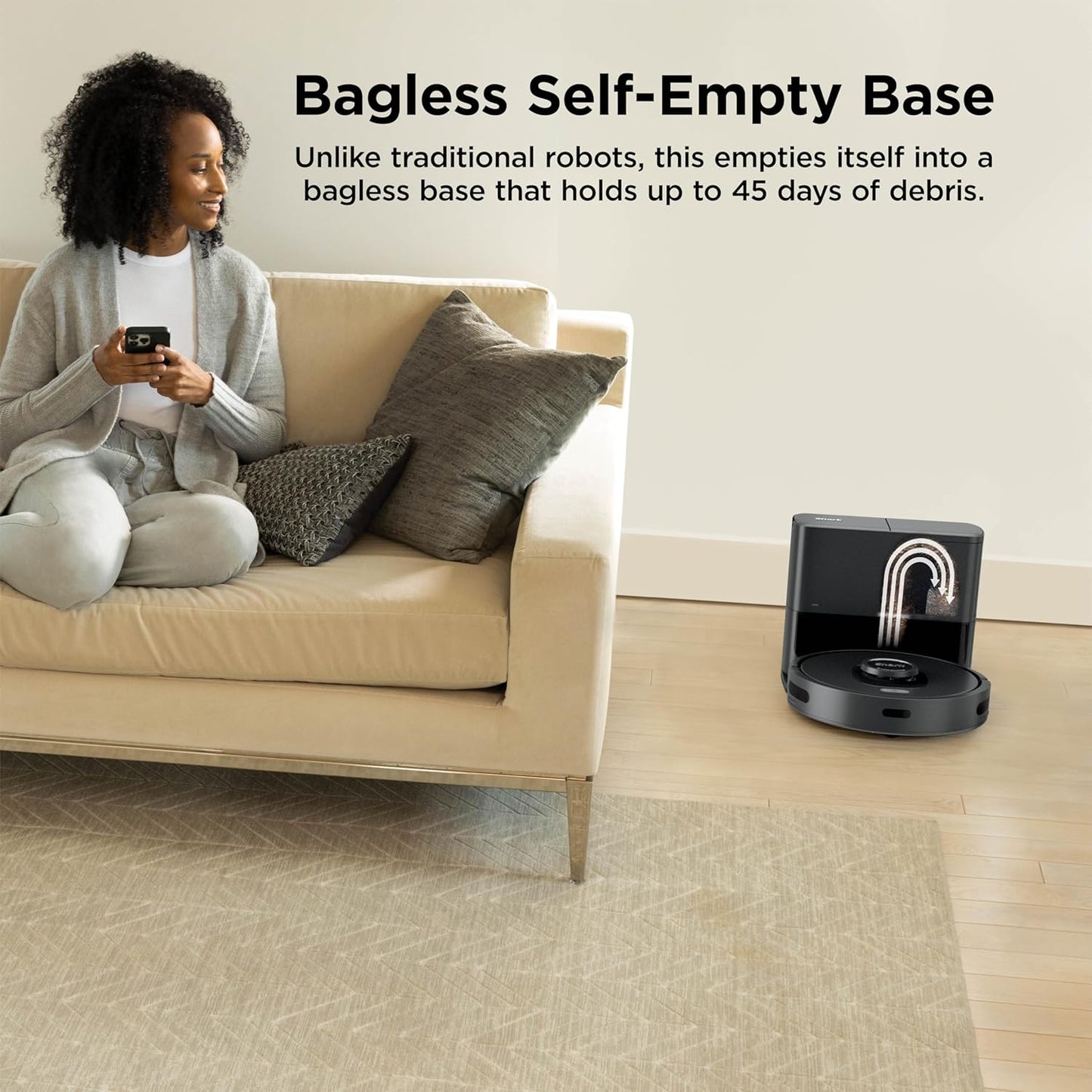 Shark AV2501S AI Ultra Robot Vacuum - Matrix Clean & Home Mapping | 30-Day HEPA Bagless Self-Empty Base, Dark Grey