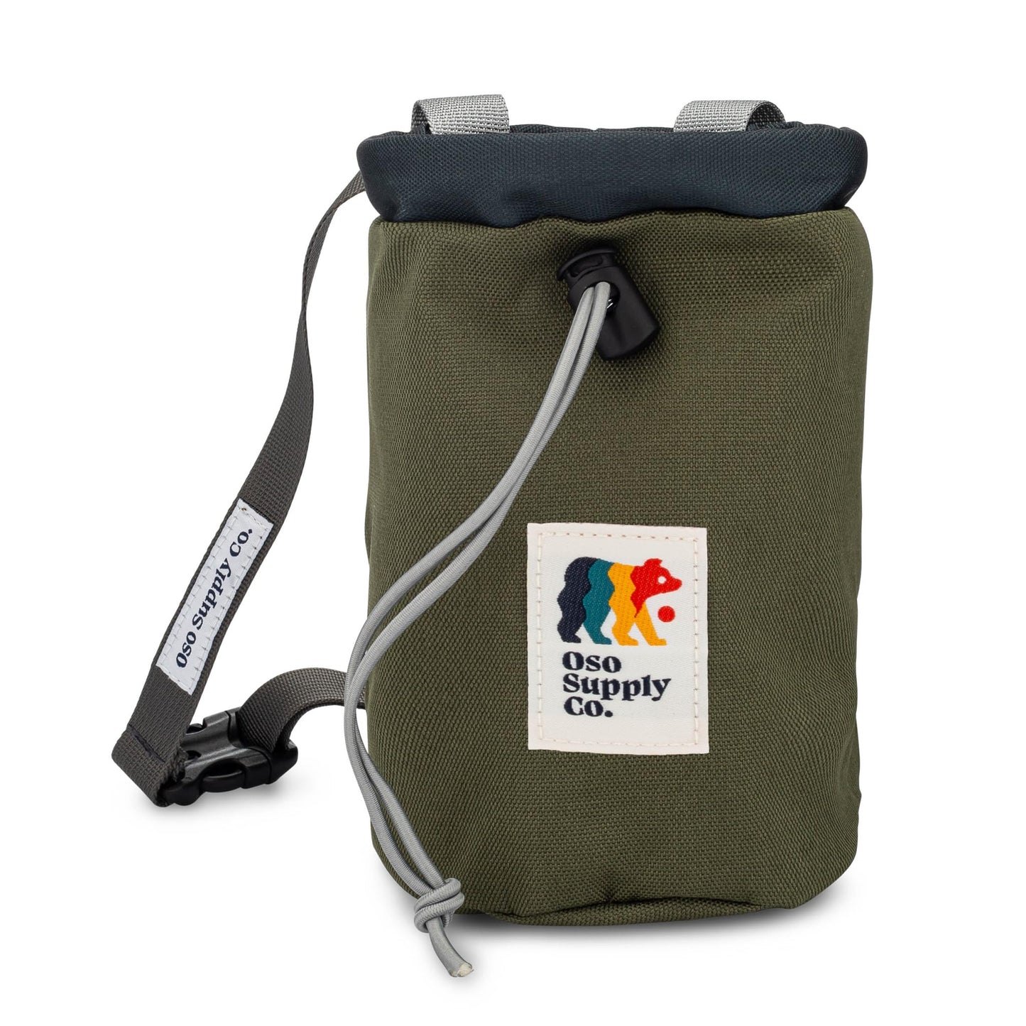 Oso Supply Co - Chalk Bag for Rock Climbing, Bouldering Chalk Bag Bucket with Quick-Clip Belt, Zippered Pockets and Pouch - Perfect Indoor/Outdoor Rock Climbing Gear Equipment (Olive)