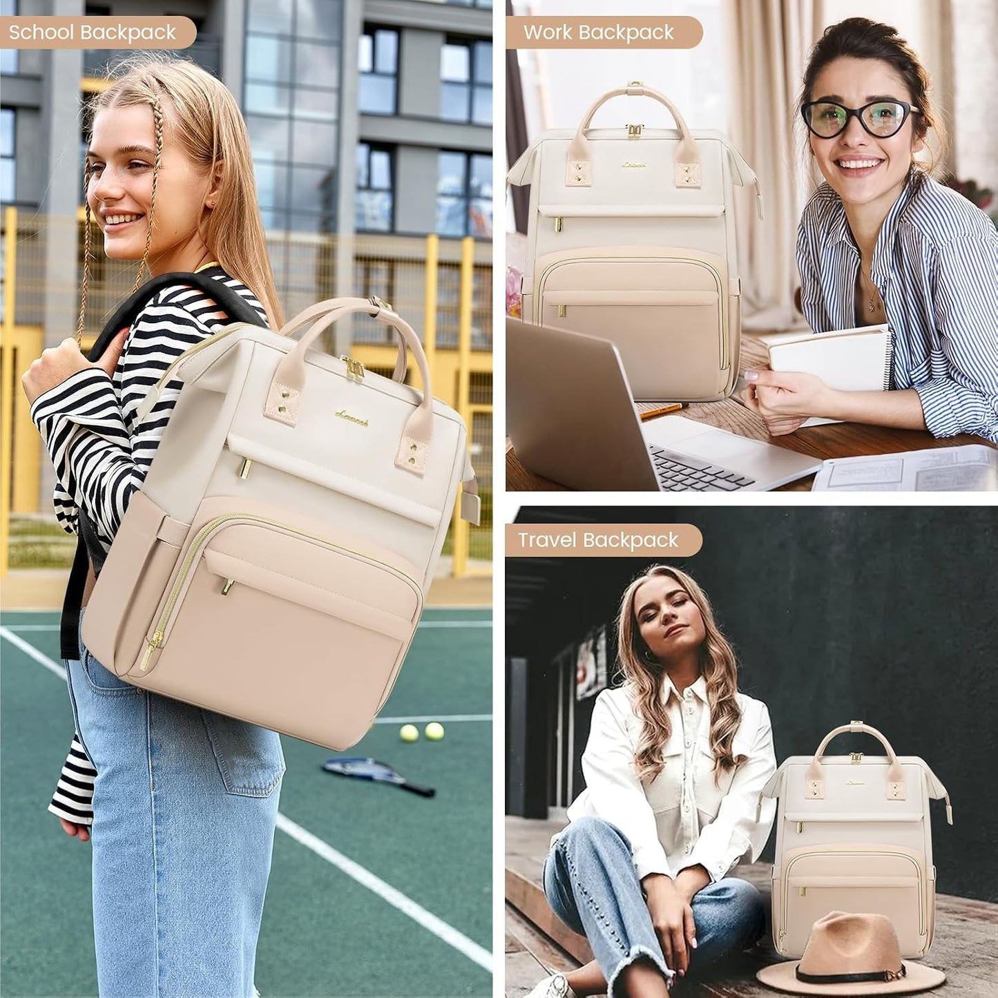 Backpack Women,18 inch Backpack Backpack Backpack LOVEVOOK Leather for Leather Laptop Women,Professional Work Nurse