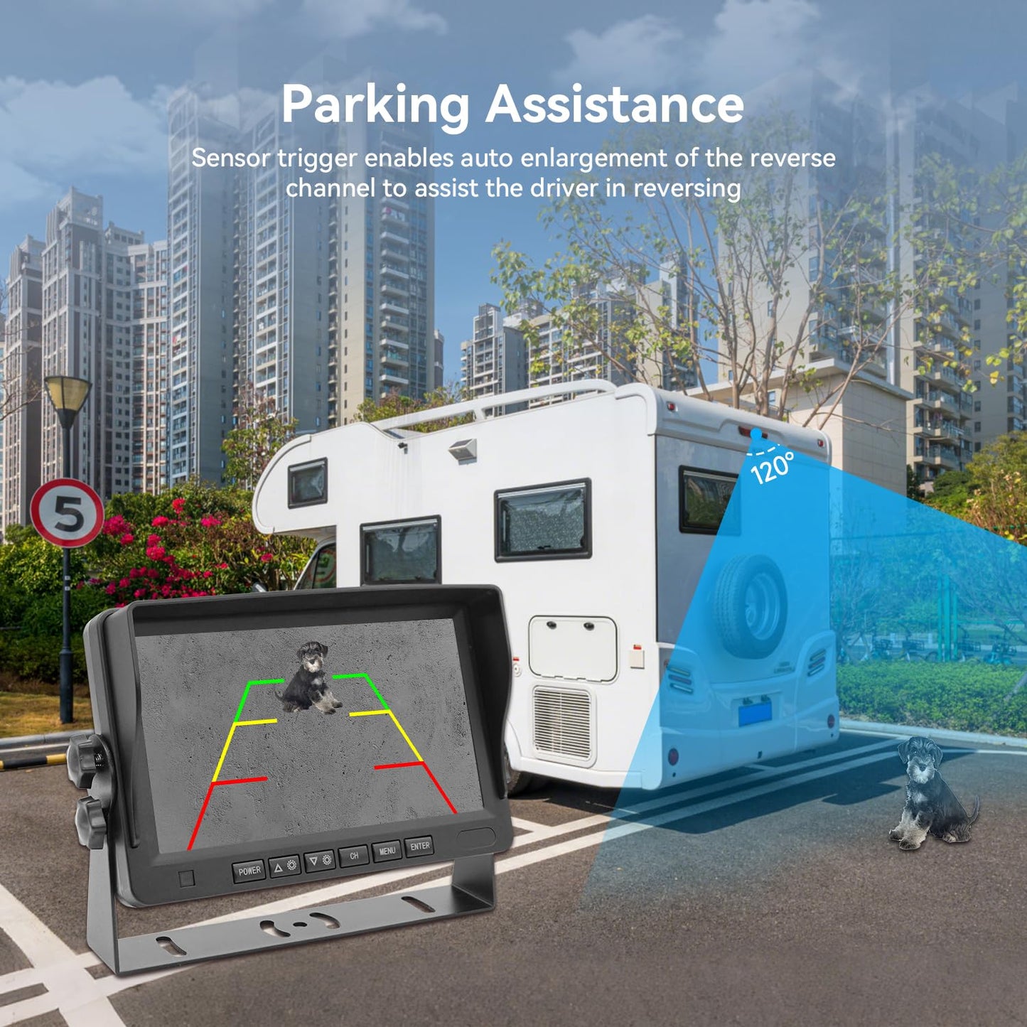 4CH 1080P H.265 4G WiFi GPS 4TB HDD Vehicle Mobile DVR System Video Recorder Loop Record with IR Night Vision Waterproof Front Side Backup Camera and 7 inch VGA Monitor for RV Truck Camper Van