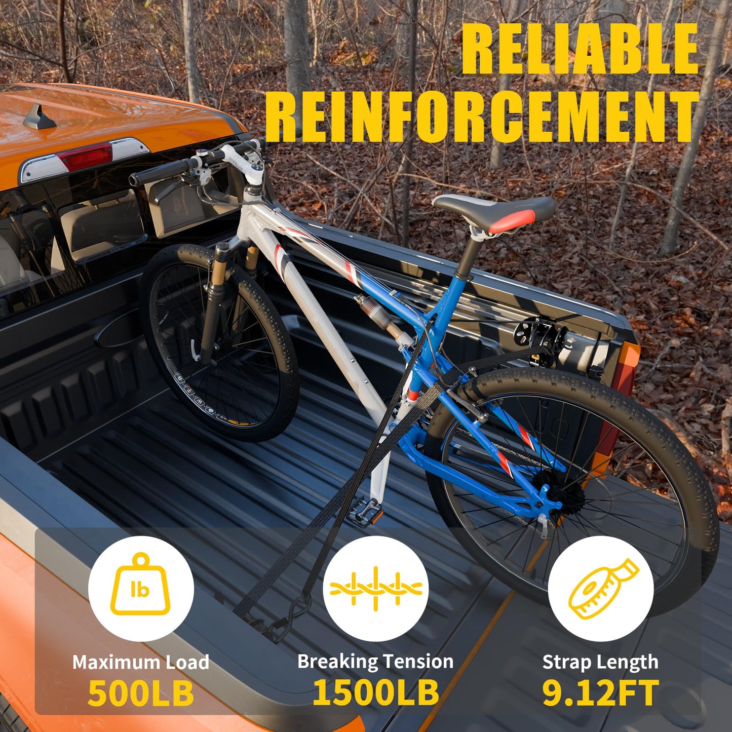 Maxzina Retractable Ratchet Straps Bundle with 2022-2026 Ford Maverick Side Bed Molle Panel Truck Bed Panel Rear Storage Organizer Replacement for 2025 Ford Maverick Accessories
