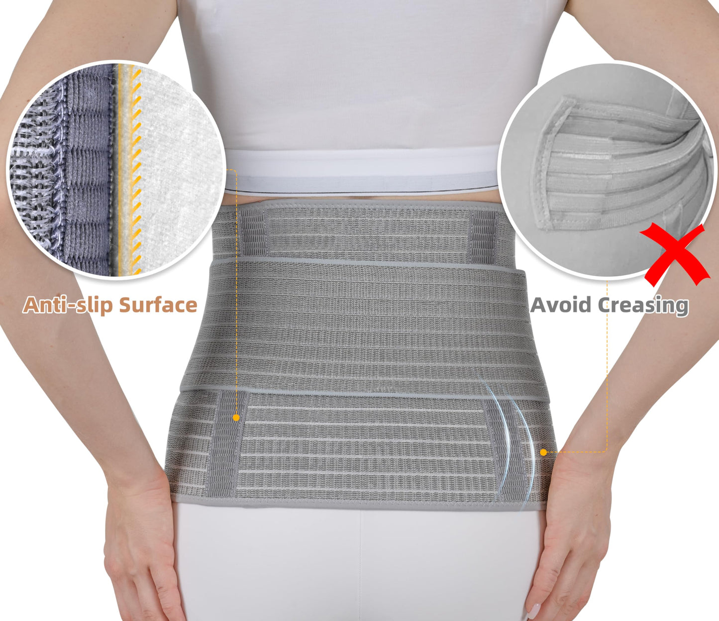 Abdominal Binder Post Surgery Postpartum Belly Band, C-section Belly Binder, Girdle for Postnatal, Adjustable Belly Wrap, Stomach Compression Hernia Belt For Men or Women After Pregnancy, Hysterectomy