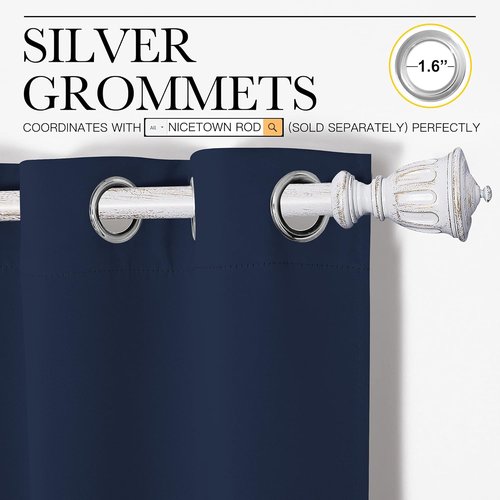 NICETOWN Blackout Curtain Panels - Energy Saving Thermal Insulated Drapes | Navy, 42 x 50 Inch (1 Pair)