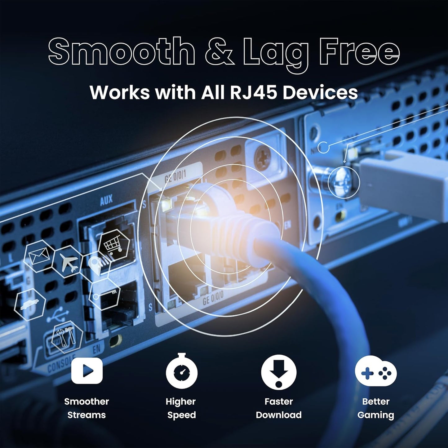 24 Pack 5e 6 RJ45 PS5, Snagless Short Cat Ethernet Cable - Ft, High-Speed Internet Network Cable, PoE, Connector