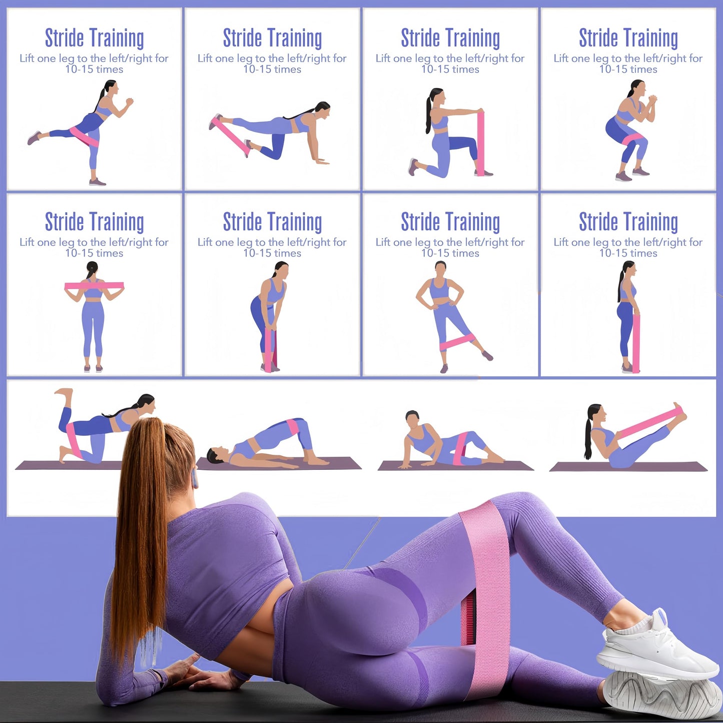 CroyVine Fabric Resistance Bands Set for Working Out,6 PC Non-Slip Exercise Booty Bands for Women & Men Leg and Glutes,Stretch Workout Bands for Home Gym Fitness,Yoga, Pilates,Stretching