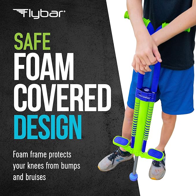 Flybar Master Pogo Stick for Kids Ages 9+, 80–160 lbs – Easy Grip Handles – Active Exercise Toy for Tweens & Teens – Outdoor Toy with Non-Slip Foot Pegs for Boys and Girls – No Assembly Needed