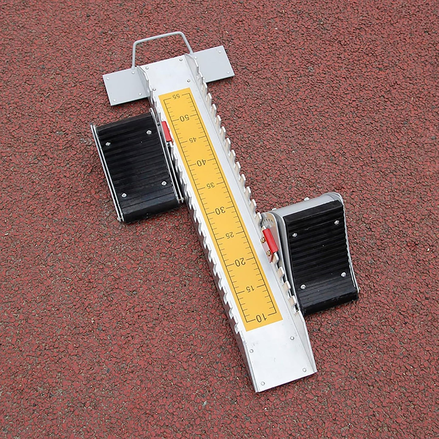 HYUIO 25in Starting Blocks, Track and Field Multi Function Track Blocks for Sprinting 6 Angle Adjustable Aluminum Track Starting Blocks for Athletics Plastic Runway Cinder Track
