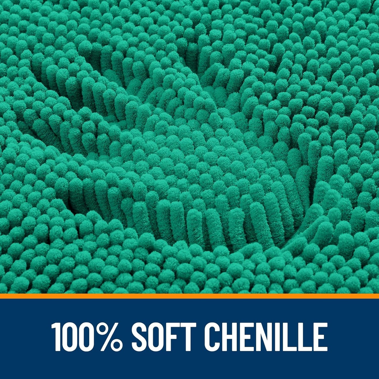 OLANLY Extra Soft Chenille Bathroom Rugs - 36x24 Quick Dry, Machine Washable, Rubber Backing | Emerald Green