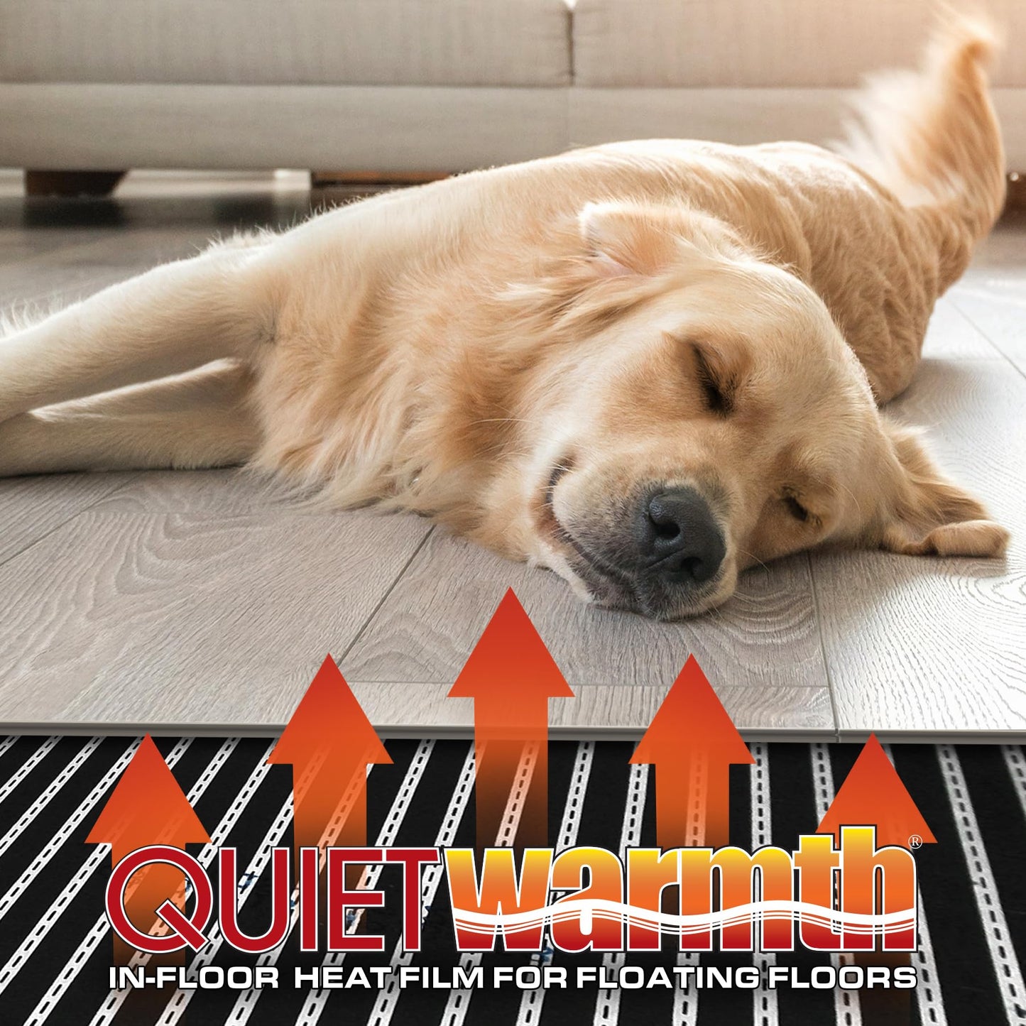 QuietWarmth Float 2-in-1 Kit QWF3X166F120VAL Radiant Floor Heating Mat w/Smart Home Thermostat for Laminate, Wood, Luxury Vinyl Floating Flooring- Cuttable Mat Size 3’x16.7' 120Volt (Covers 50sf)