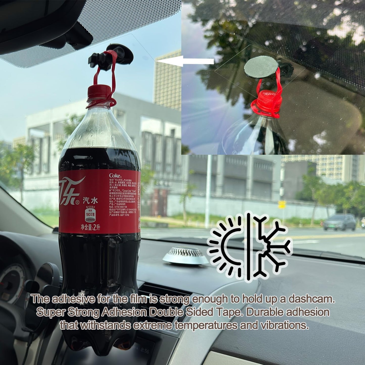 10Pcs Heavy Duty Dash Cam Sticky Pads and Windshield Electrostatic Film,Heat Resistant Double Sided Sticky Tape for GPS