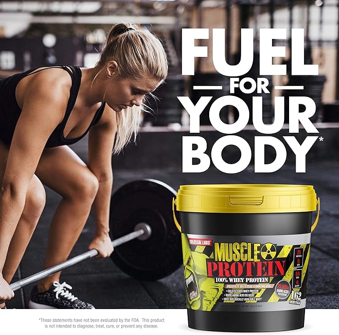 Muscle Protein Whey Powder [12 lbs/Pack of 1]??Cold Filtered, 25g Pure Protein, 6.6g BCAAs (Packaging May Vary) (12LB, Peanut Butter Chocolate)
