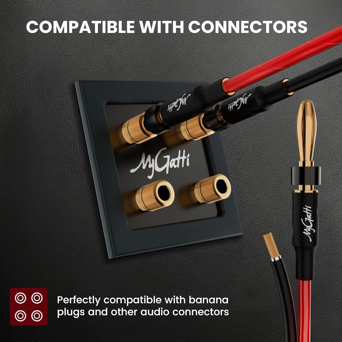 Mygatti 16/2 35FT, 16 2 Gauge Speaker Wire AWG Conductors OFC Pure Copper Electrical Red Black Cable for Car Speakers