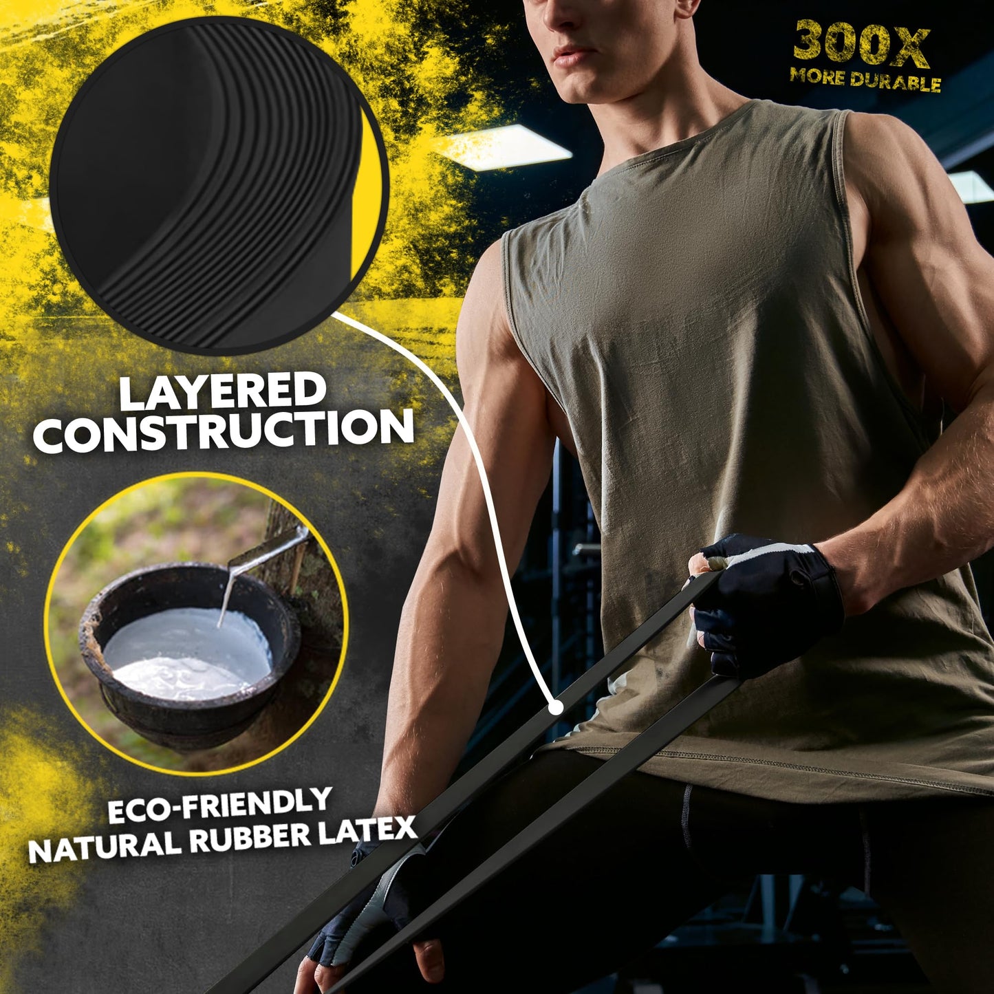 Long Resistance Bands for Working Out Men and Women - Set of 5 Pull-Up Bands, Pull Up Assistance Bands - Workout Bands Resistance for Men - Stretch Bands for Exercise Bands Resistance Bands Set
