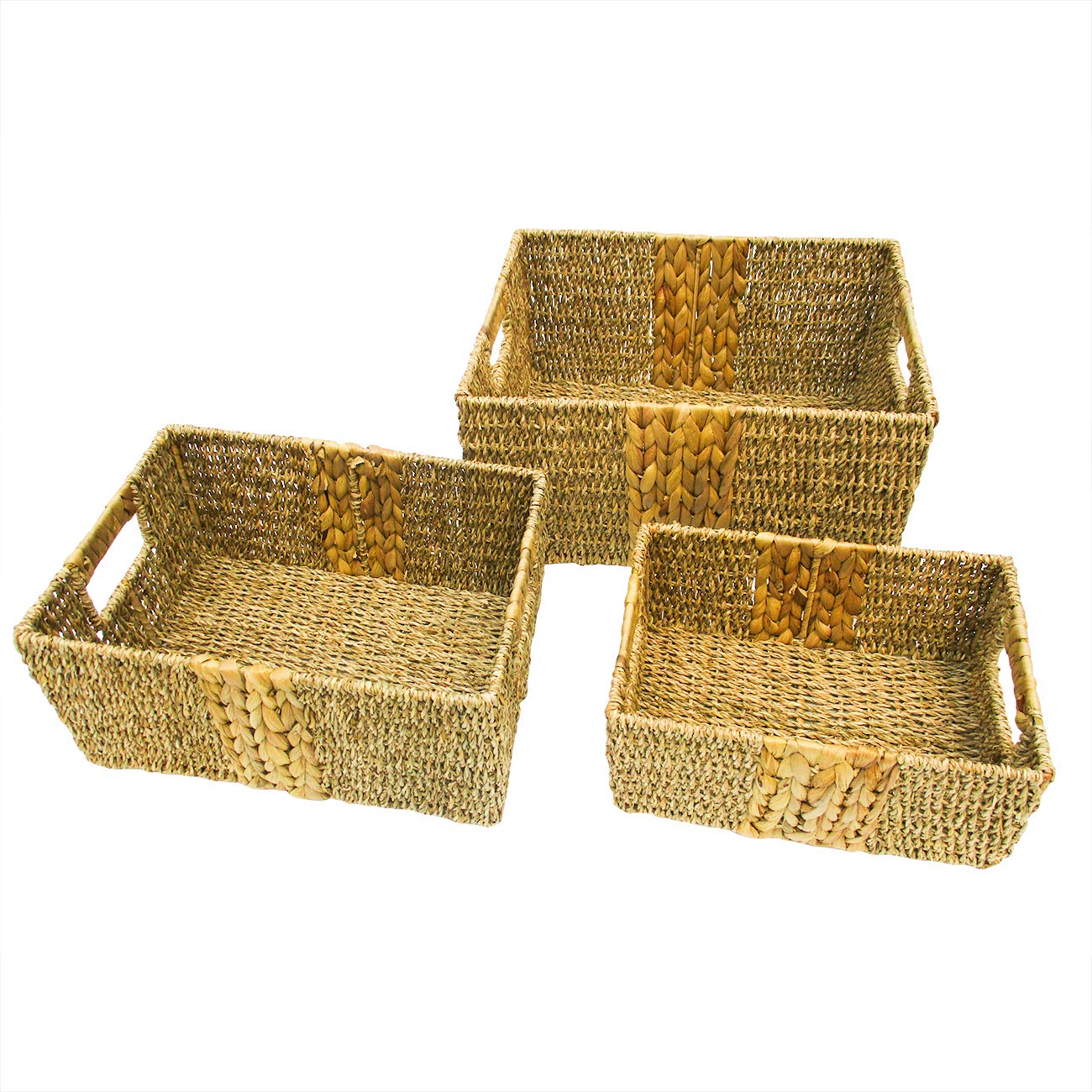 Rectangle Storage Organization Bathroom Basket Set by Trademark Innovations (Set of 3)