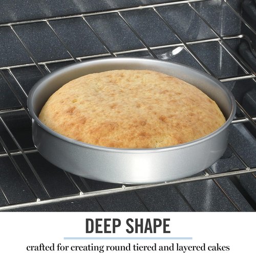 Martha Stewart Gallen 8-Inch Round Nonstick Cake Pan - Durable Carbon Steel Bakeware for Desserts