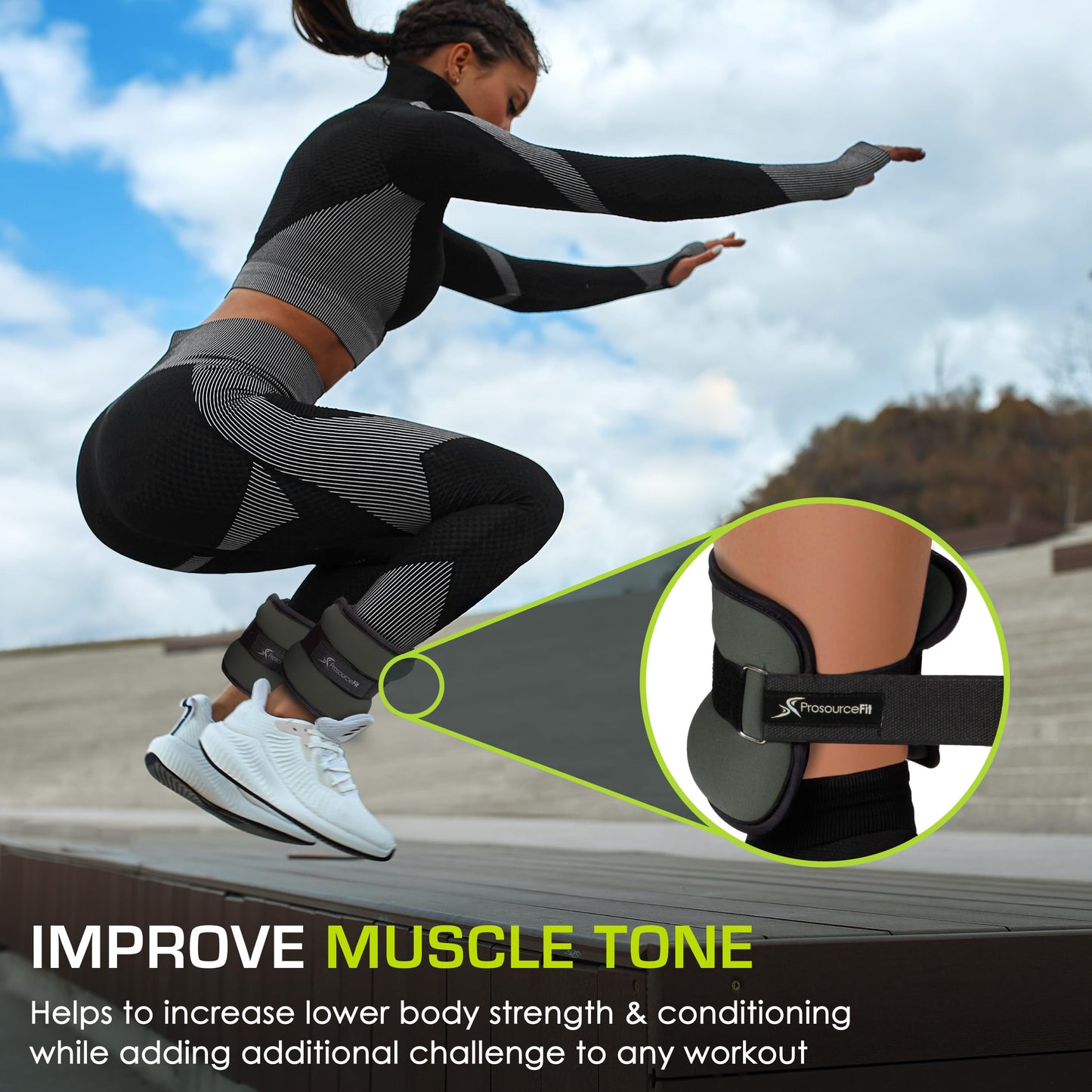 ProsourceFit Ankle, Wrist, Arm, and Leg Weights for Men and Women, Set of 2, 2lb each, Gray