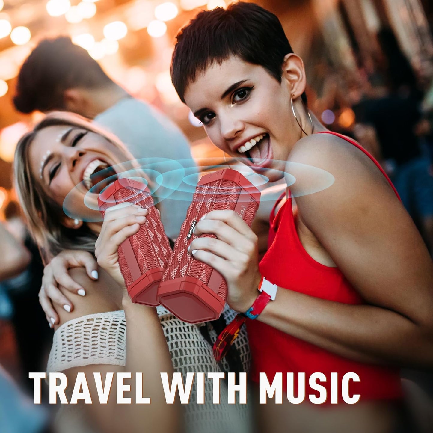 BUGANI 100ft 24H Bluetooth Speaker Portable Wireless Speaker, Wireless Range, Louder Volume, Stereo Sound, Amazing Bass