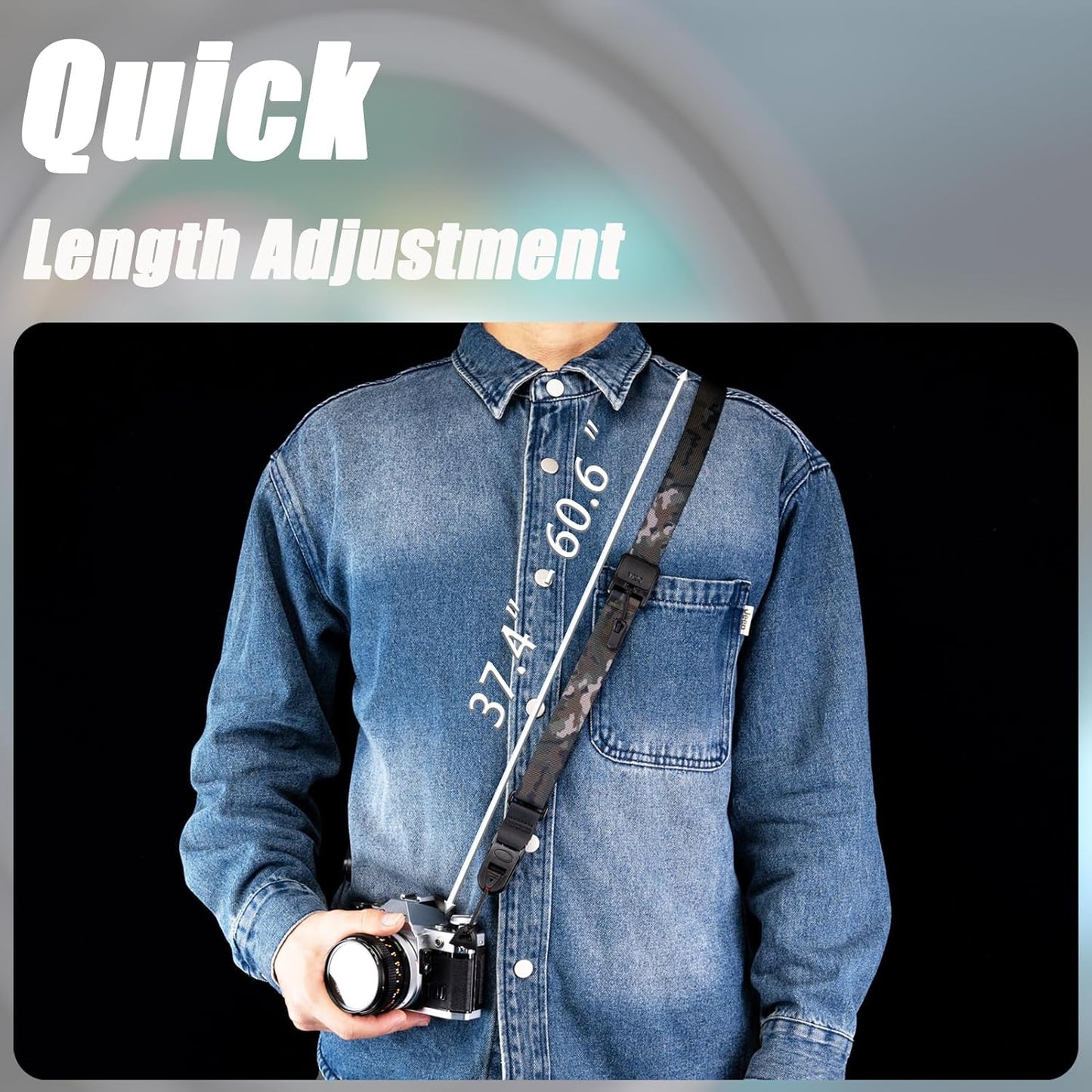 VKO Quick Release Crossbody Camera Strap - Adjustable Neck & Shoulder Strap for DSLR & Mirrorless Cameras