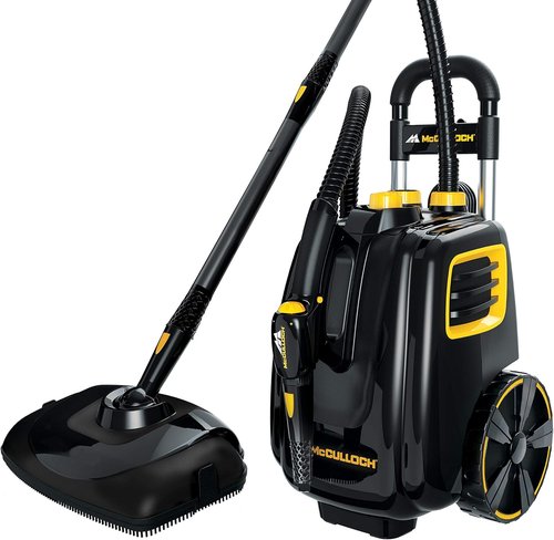 McCulloch MC1385 Deluxe Canister Steam Cleaner - 23 Accessories & Replacement Mop Pads Included