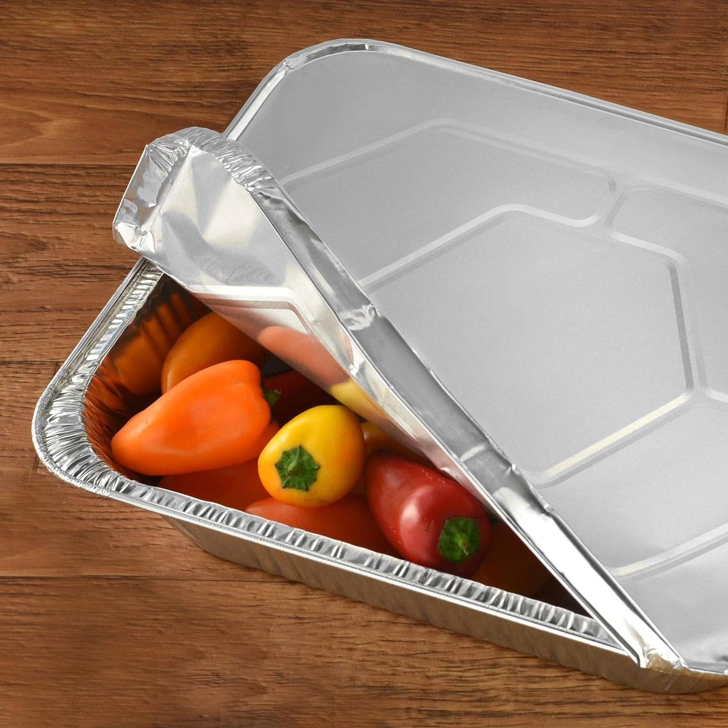 NYHI 9x13 Aluminum Pans With Lids - Disposable Foil Catering Trays for Baking & Roasting | 10 Pack