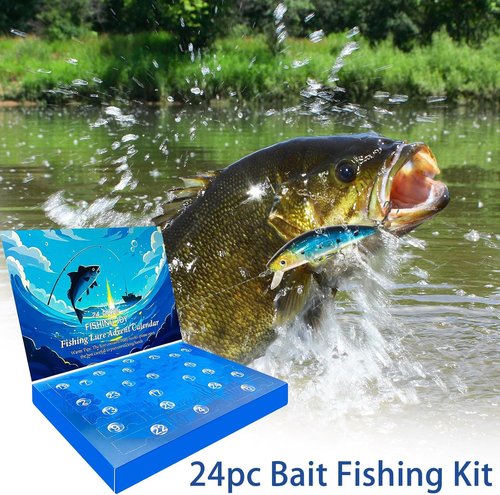 Fishing Advent Calendar 2025 by [Brand Name] - 24 Days of Fishing Lures & Tackle Set | Perfect Xmas Gift for Fishermen