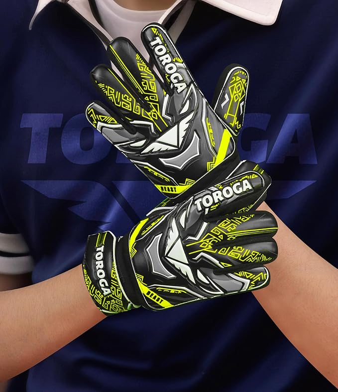 Goalkeeper Gloves for Kids & Youth – Soccer Goalie Gloves, Strong Latex Grip, Double Wrist Support & Breathable Mesh – Boys Football Gloves