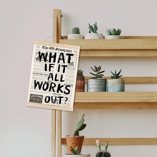 HUGANE Wall Art Poster Hanger Frame - Retro Black & White Inspirational Canvas Decor | 12x16 Inch