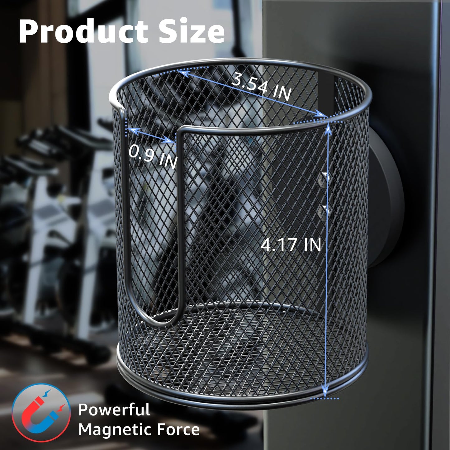Magnetic Cup Holder, Fully Covered Anti-Fall Magnetic Drink Holder, Cup Caddy, N38 Super Magnet Cup Holder for Tractor Mower School Bus on Ferrous Metal Surface, 3.54" Inner Diameter(1 Pack Black)