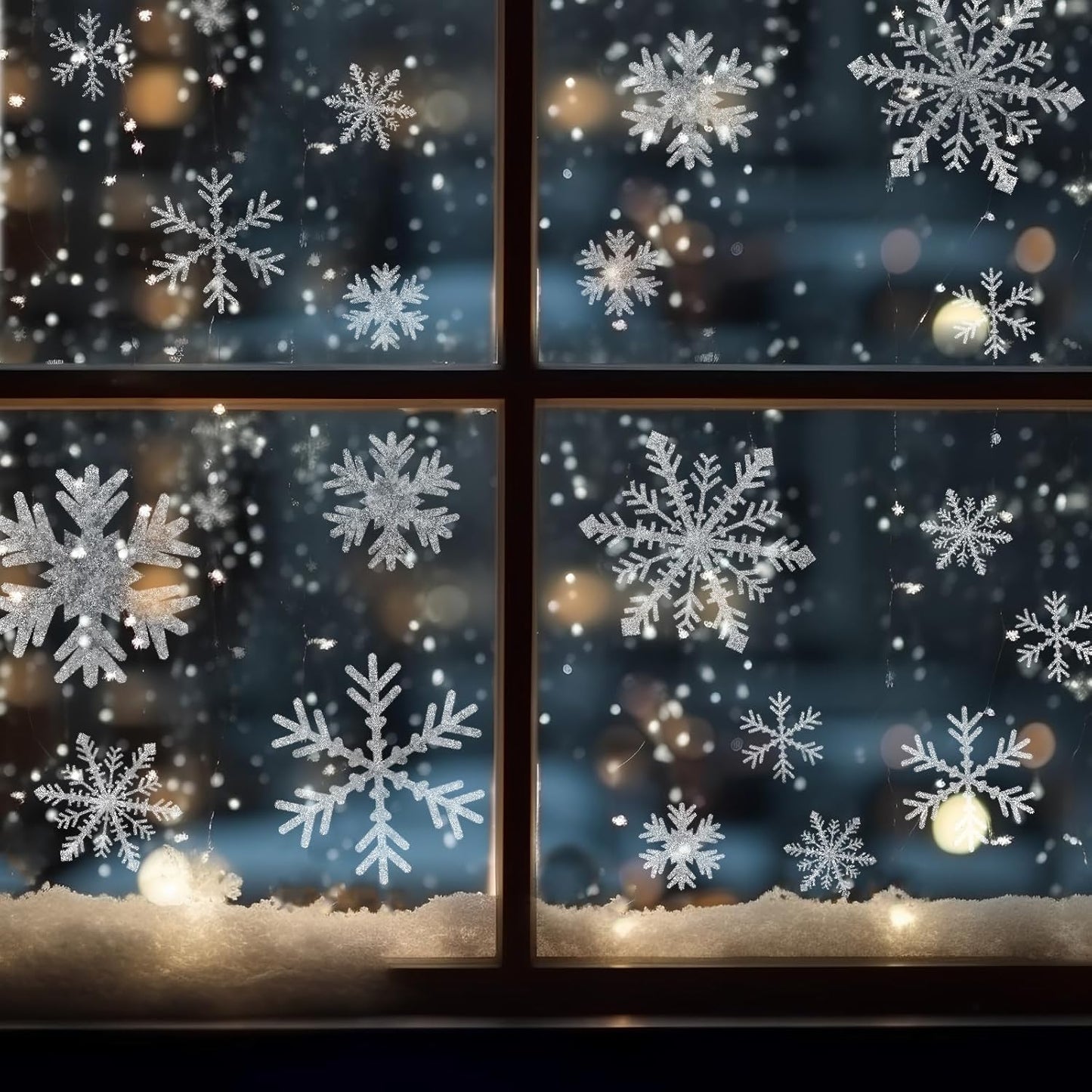 Weysat Winter Snowflake Stencils - 3 Pcs Reusable Craft Templates for Walls, Windows & More