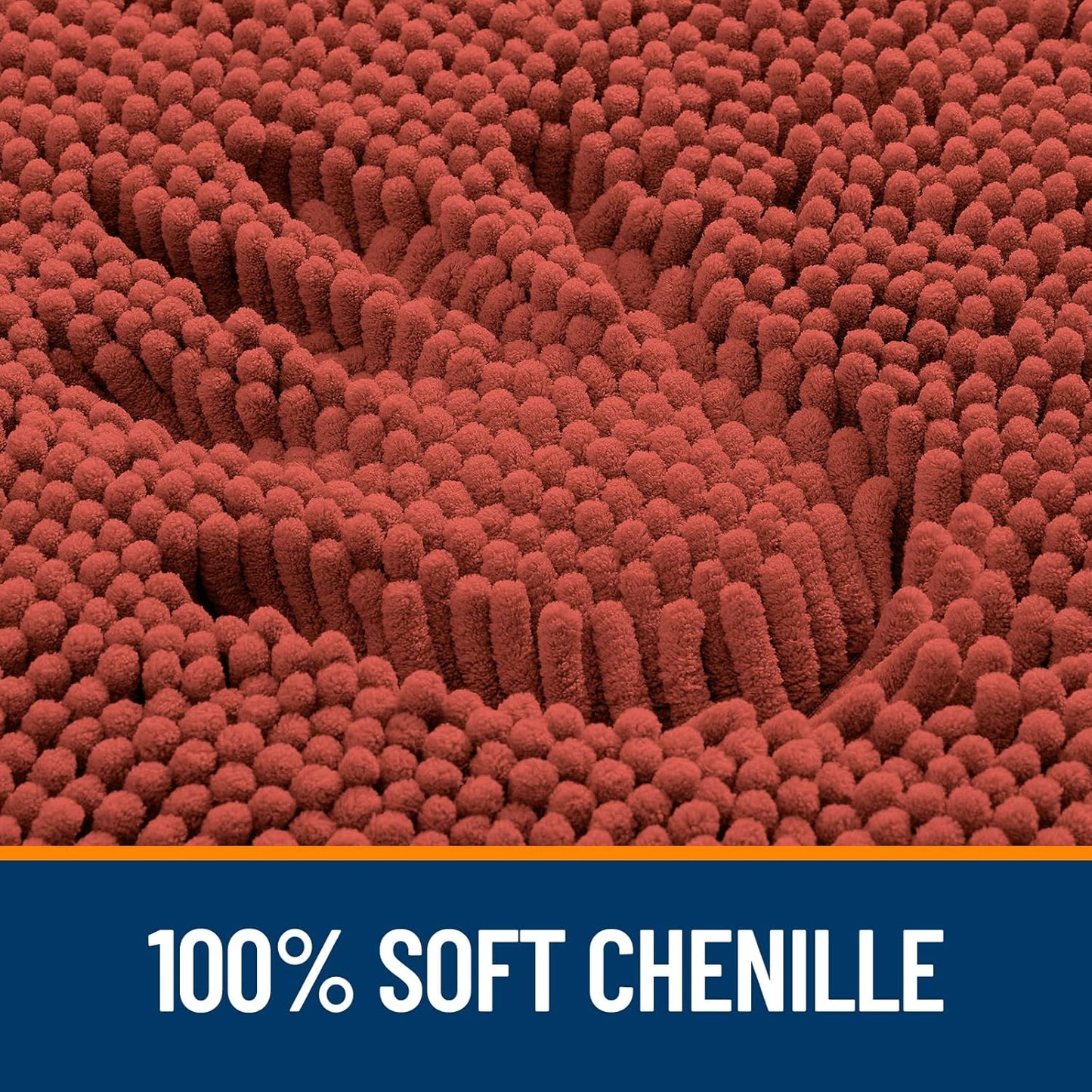 OLANLY Bathroom Rugs - Extra Soft Chenille Bath Mats | Quick Dry, Machine Washable, 36x24, Rustic Terracotta