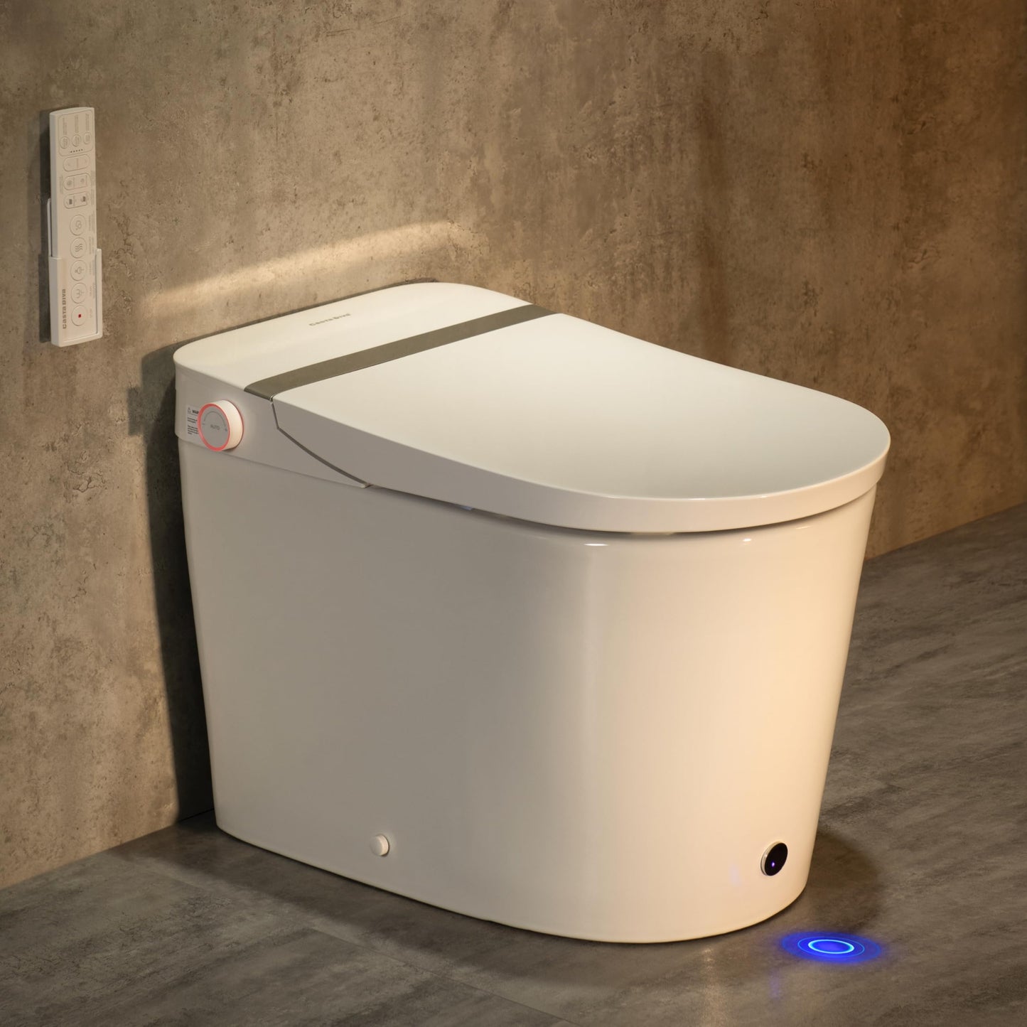 Casta Diva Smart Toilet with Bidet Built in, ADA Comfort Bidet Toilet, Foot Sensor & Auto Open/Close, 1000g MaP Auto Flush, Heated Seat & Foam Dispenser, Built in Tank, Blackout Flush(K050Pro)