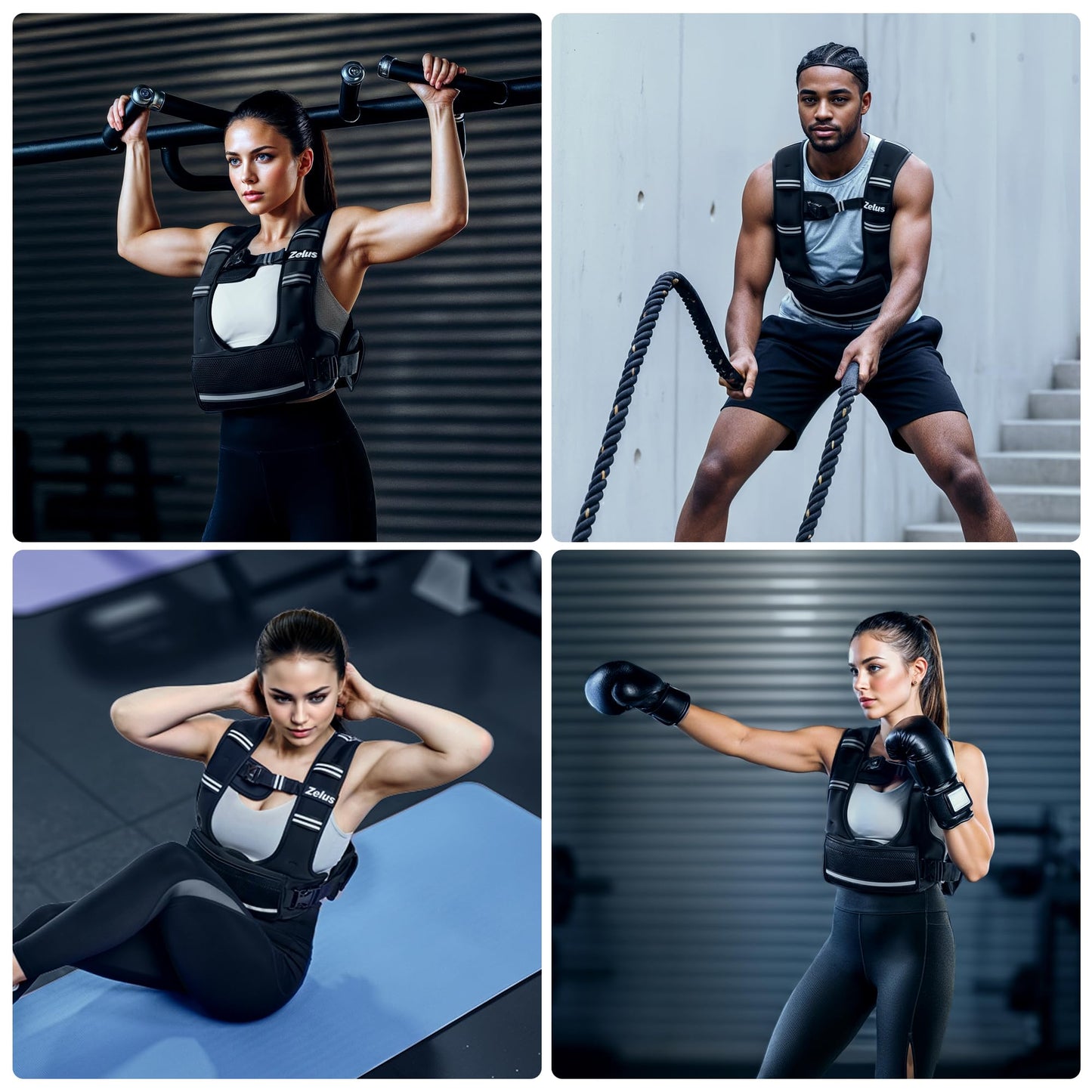 ZELUS Adjustable Weighted Vest for Women, Curve-Fit Ergonomic Workout Vest with 6 Removable Iron Sand Bags for Walking, Cardio & Strength Training, Available in 4–10 lb, 11–20 lb & 20–32 lb Options