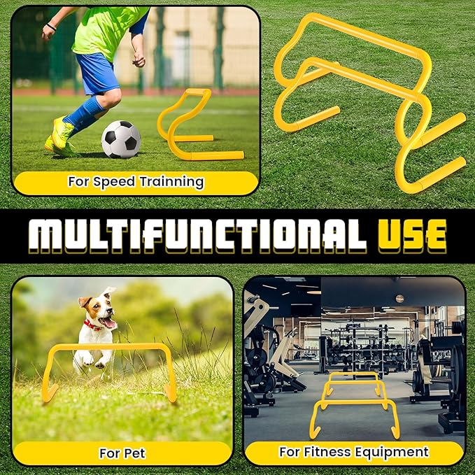 Wettarn 10 Pcs Speed Agility Training Hurdles Detachable Durable Hurdle Agility Plyometric and All Purpose Speed Training Equipment for Athletes Soccer Basketball