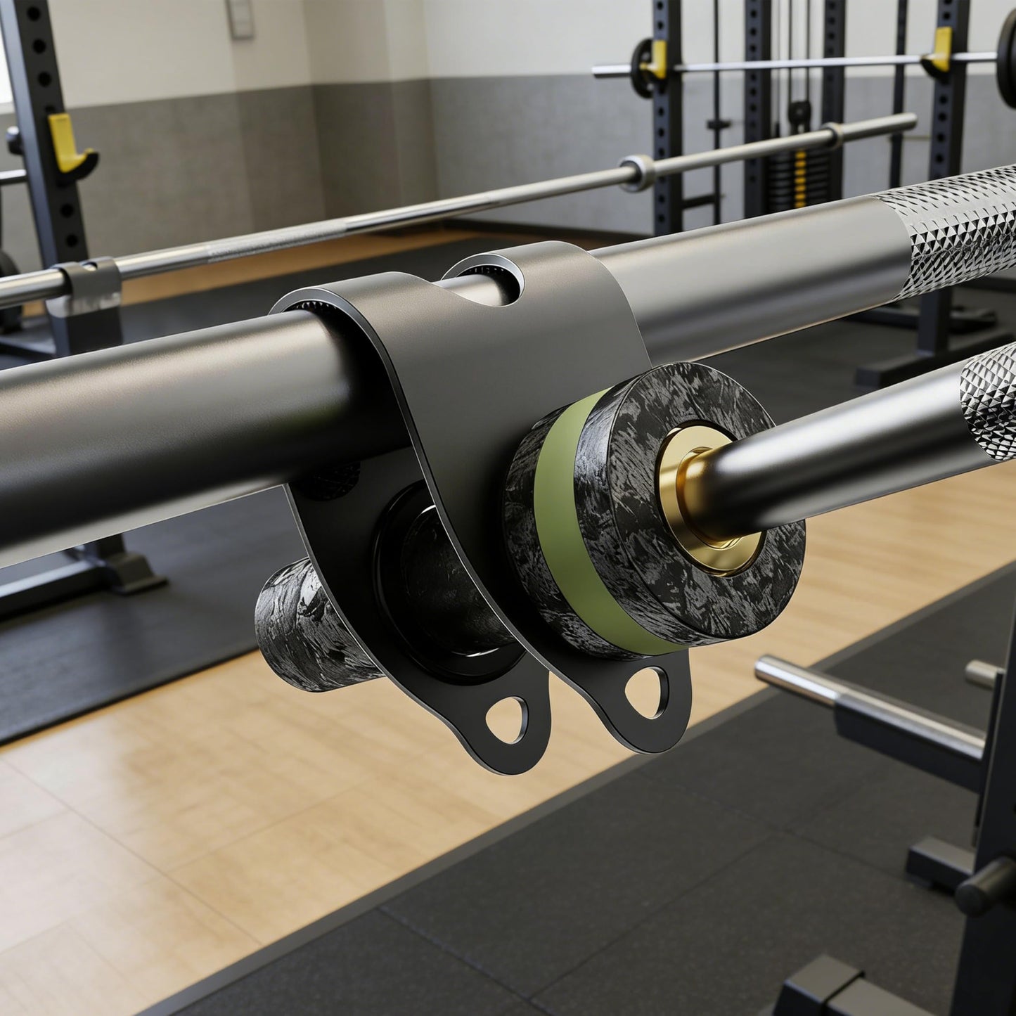 HOOJAKU U Barbell Adapter, Quick Release Steel Gym Connector, Dumbbell to Barbell Converter, Landmine & T Bar Row Attachment for 2 Inch Olympic Bar, Multi‑Purpose Weightlifting Accessory for Home Gym