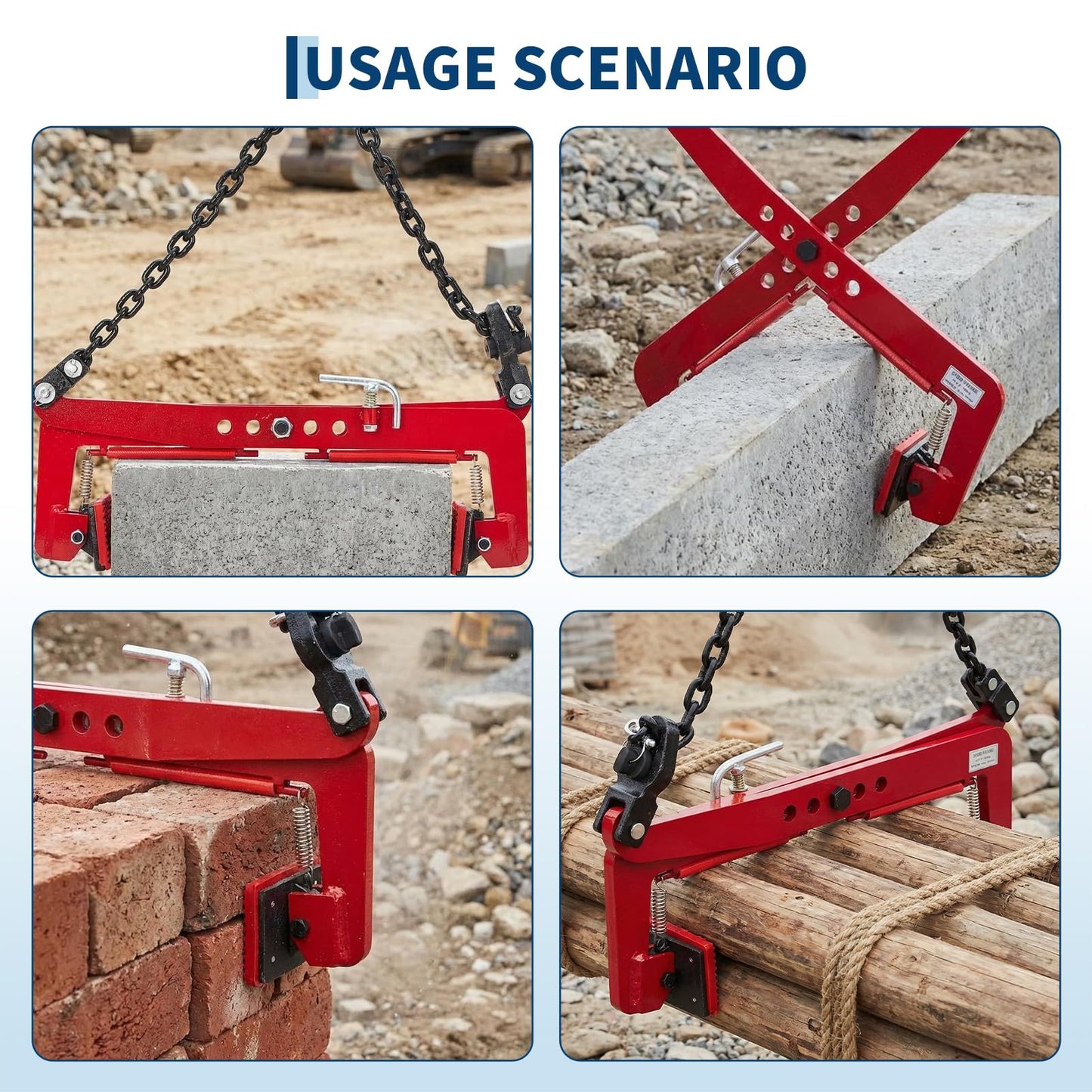 Stone Lifting Clamp 716LBS,Heavy Duty Granite Slab Lifter,30-51cm Adjustable Opening, Non-Slip Vertical Stone Clamp for Concrete Block Marble Slab Lifting Transportin
