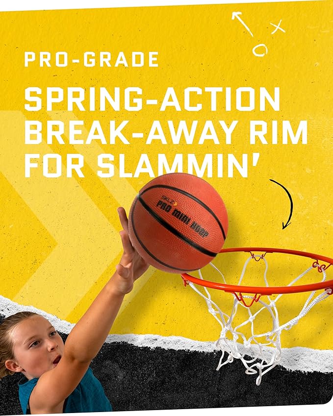 SKLZ Pro Mini Indoor Basketball Hoop - Over The Door ??Portable - Great For Home, Dorms, Offices, and Gifts