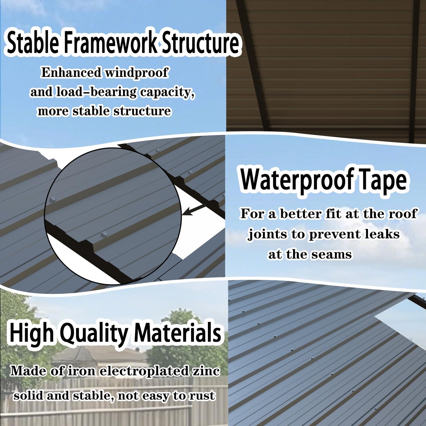 20' x 20' Heavy Duty Carport Canopy Shelter, Galvanized Steel Frame with All-Weather PE Cover, Portable Garage Tent for Cars, Trucks, Boats & Equipment Storage, Outdoor Event Shelter, Gray